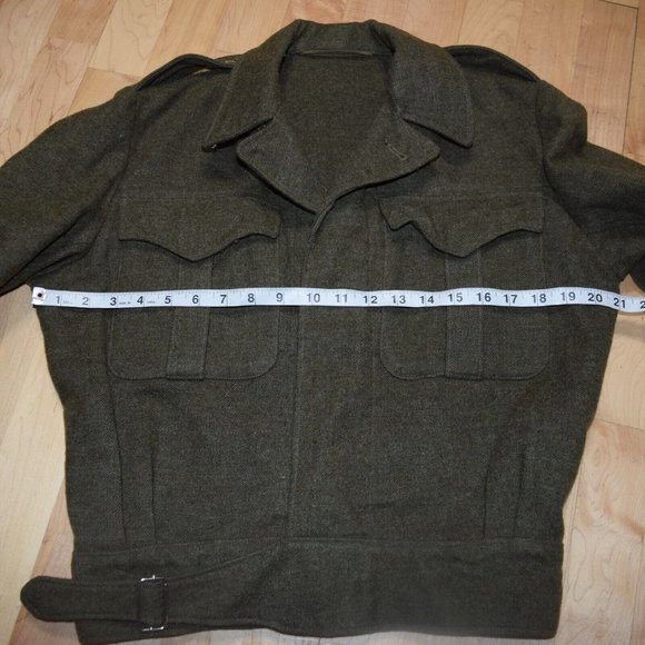 VTG 1955 US Army Sage Green Sergeant Battledress Blouse Uniform Jacket Wool - Picture 7 of 7